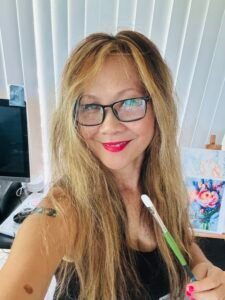 JOY GETTING READY TO PAINT MORE FLORALS