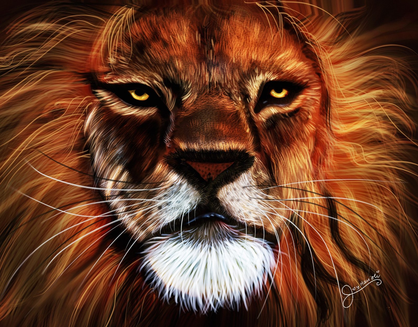 Image of a lion painting